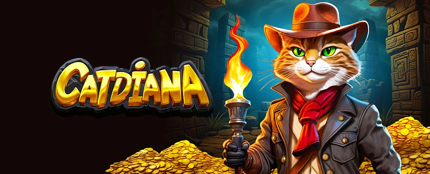 Join master treasure hunter Catdiana on a quest to uncover Free Spins, Bonuses, and Jackpot Wins in the new virtual hit Catdiana.