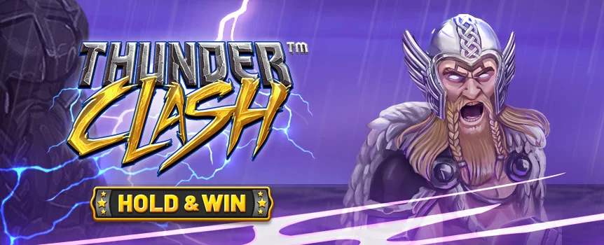 Step into a world of Norse legend with Thunder Clash (Hold & Win) at Joe Fortune, where epic features can lead to wins of up to 2,000x.