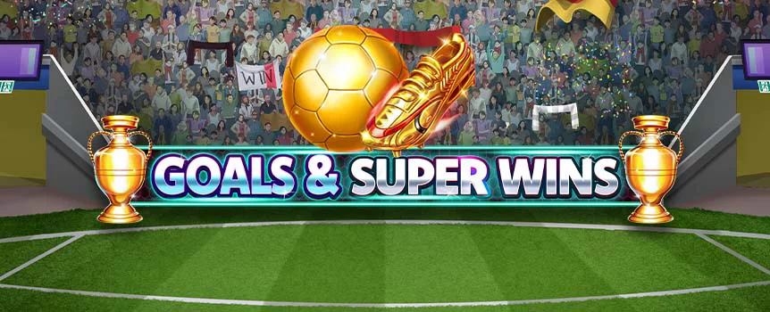 You can take aim, shoot and score on the pitch when you play the Goals & Super Wins online slot game at Joe Fortune. 